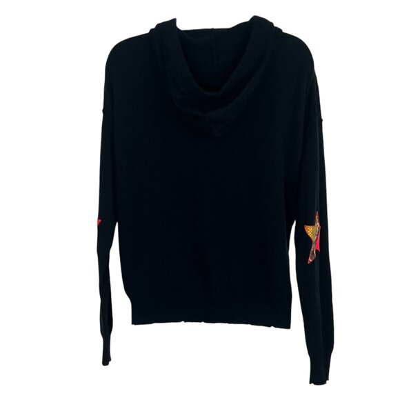 Zadig & Voltaire Nox Star Patch 100% Cashmere Hooded Sweater Black XS luxury - Picture 6 of 16